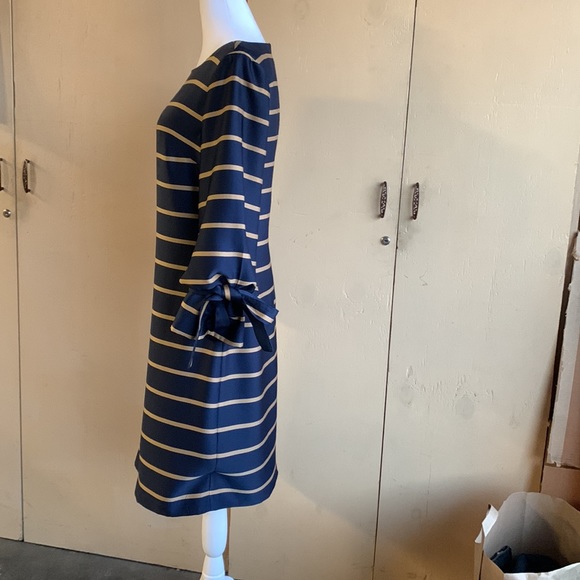 Banana Republic size 2 Navy & Gold Striped Shift Dress - Picture 3 of 6